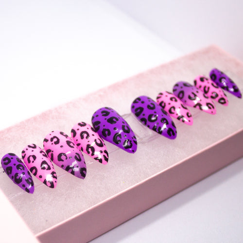 Cheetah Print Nails, Leopard Print Press on Nails, Hard Gel Press