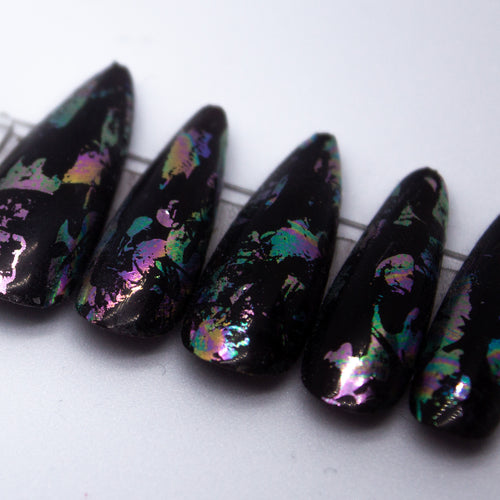 Black Ice Holographic Foil Press-On Nails – Popsicle Girl