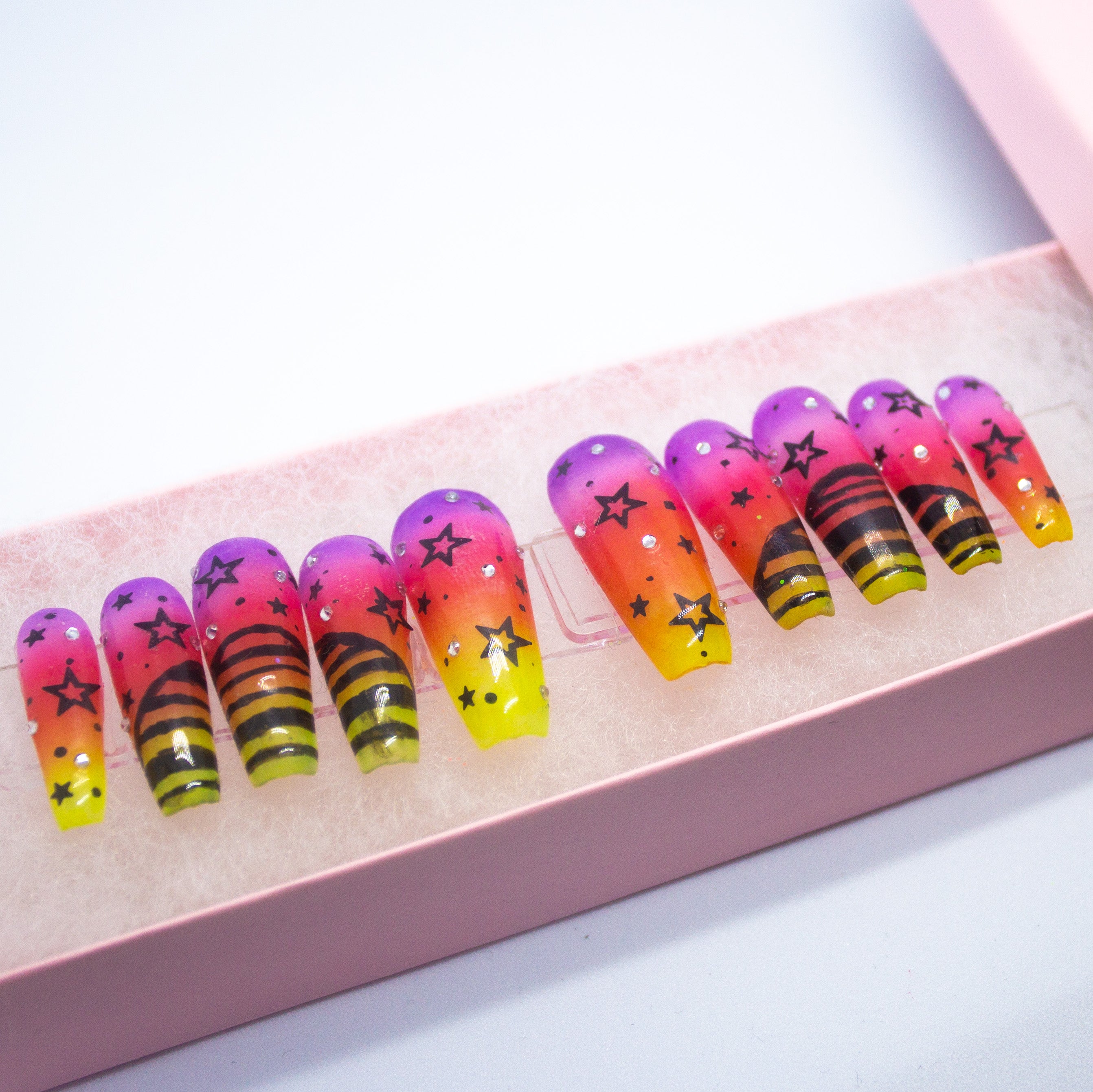 Black Sugar Press On Nail Set – Popsicle Girl