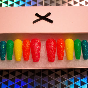 Rainbow Sugar Press On Nails